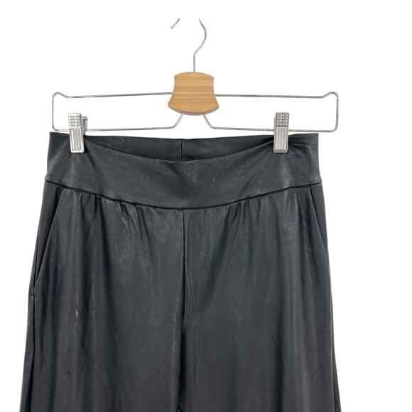 Commando Faux Leather Joggers Pants Pull-On Stretch Tapered Black Size‎ Small - Picture 3 of 10